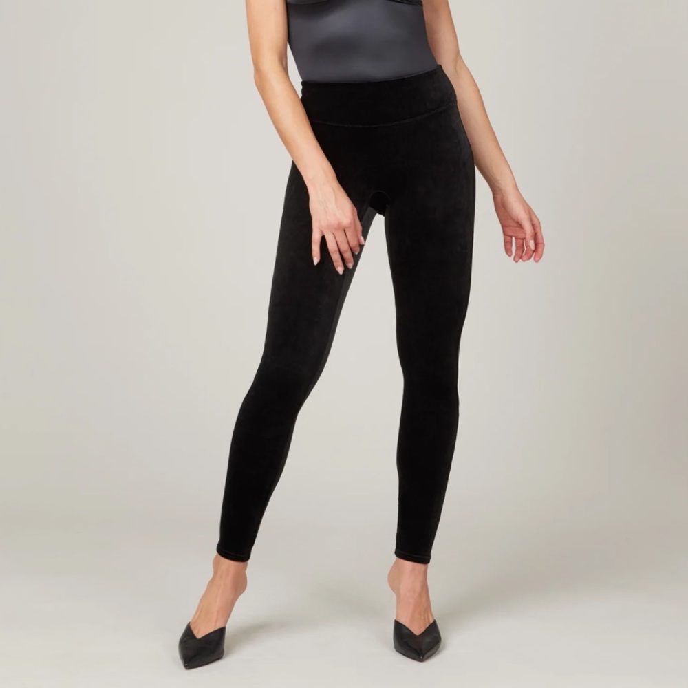 Assets by Spanx Black Velvet Leggings
